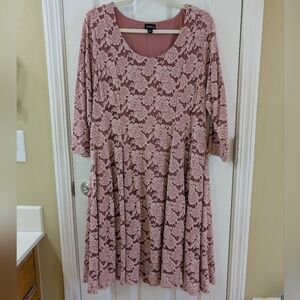 Torrid Pink Floral Lace Long Sleeve Dress